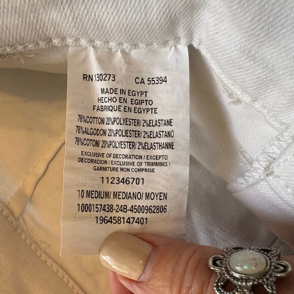 Vintage Lee High Rise White Jean Shorts Womens 28" Stretch Spring Break Summer - Picture 8 of 10